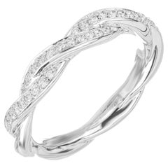 .33 Carat Round Diamond Woven Platinum Wedding Band Ring