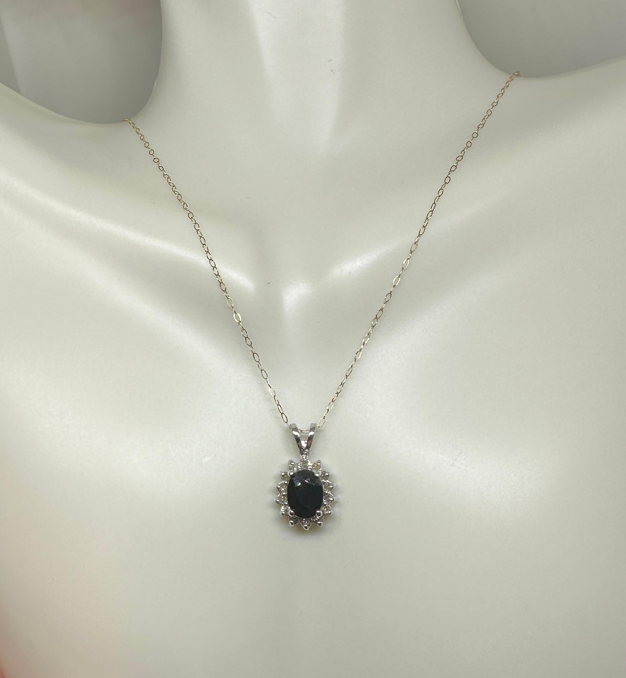 3.3 Carat Sapphire Diamond Earrings And Pendant Necklace Set 14 Karat White Gold For Sale 4