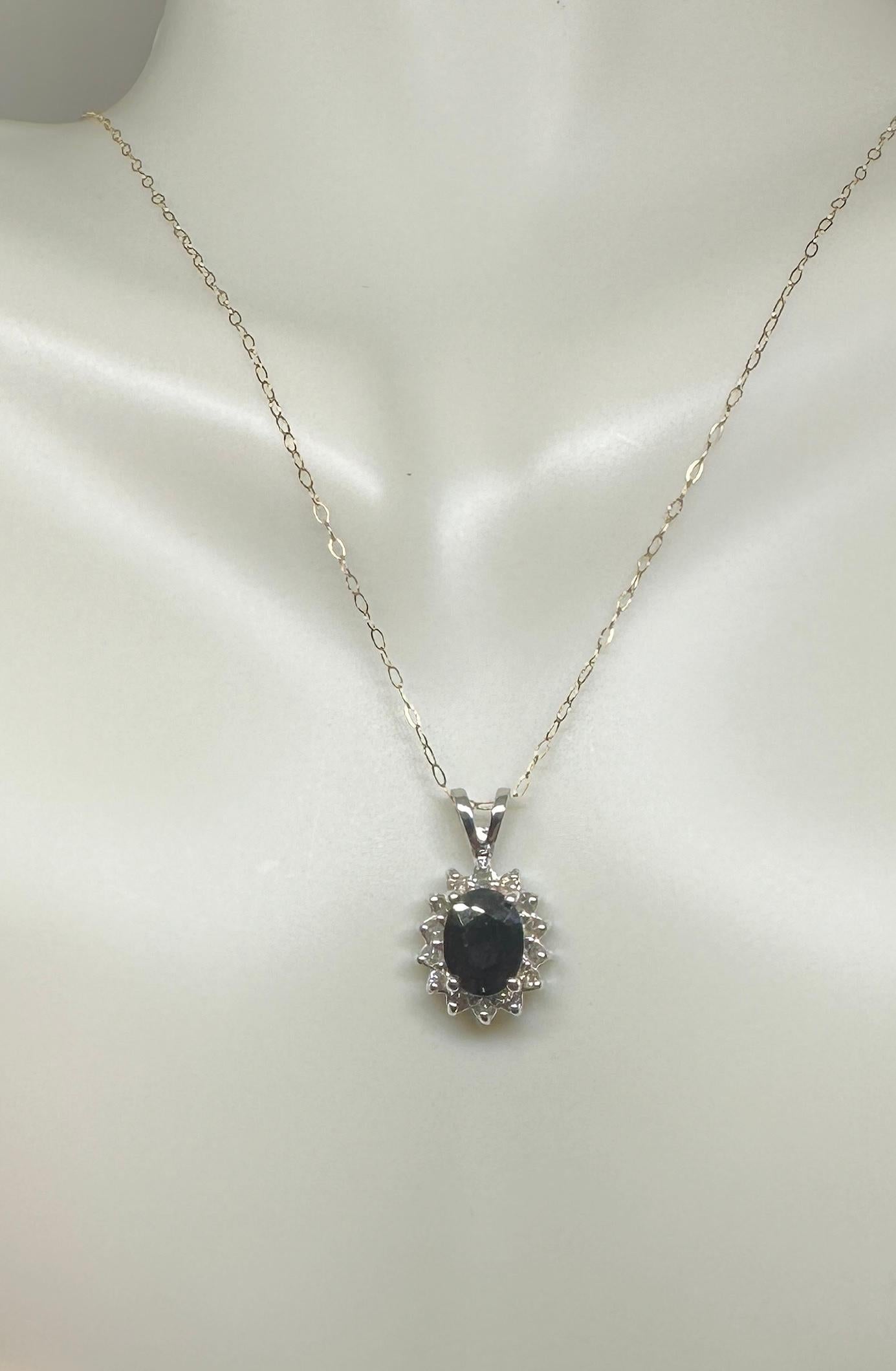 Women's 3.3 Carat Sapphire Diamond Earrings And Pendant Necklace Set 14 Karat White Gold For Sale
