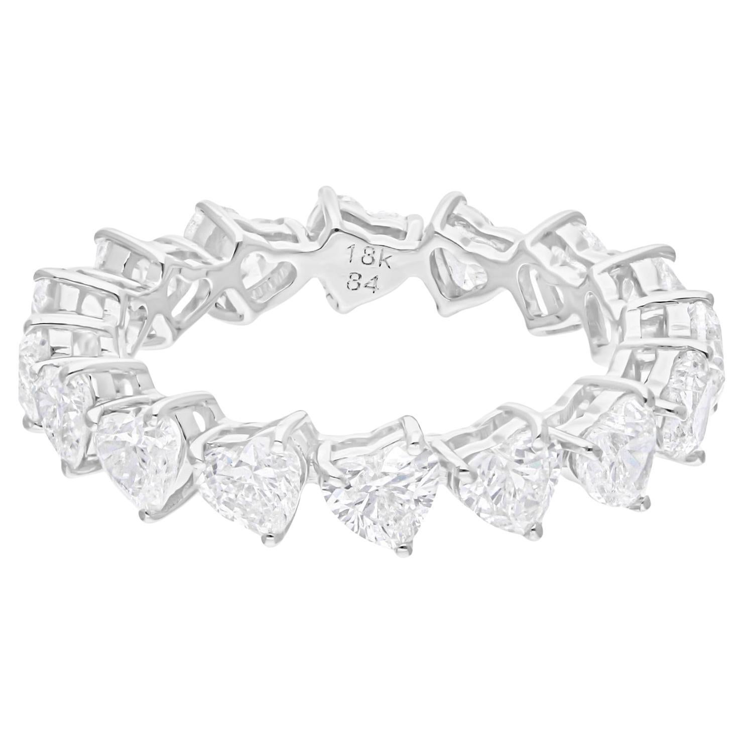 3,3 quilates SI/H Anillo de diamantes talla brillante Corazón 14 quilates Joyas de oro blanco