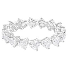 3.3 Carat SI/H Heart Brilliant Cut Diamond Band Ring 14 Karat White Gold Jewelry