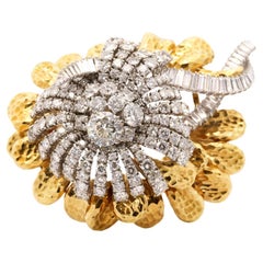 33 Carat Total David Webb Signed Detachable Brooch In Platinum and 18K Gold