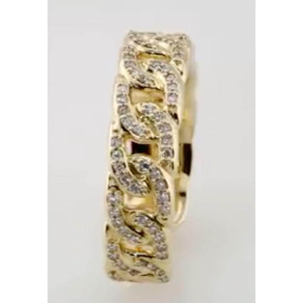 For Sale:  .33 Ct Diamond Stackable Chain Link Ring, Choose White or Pink or Yellow Gold 6