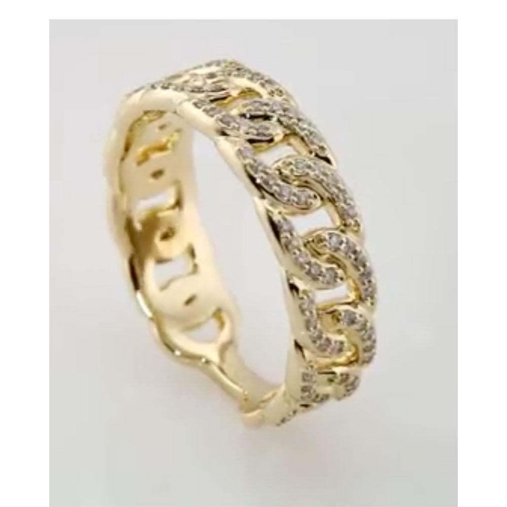 For Sale:  .33 Ct Diamond Stackable Chain Link Ring, Choose White or Pink or Yellow Gold 7