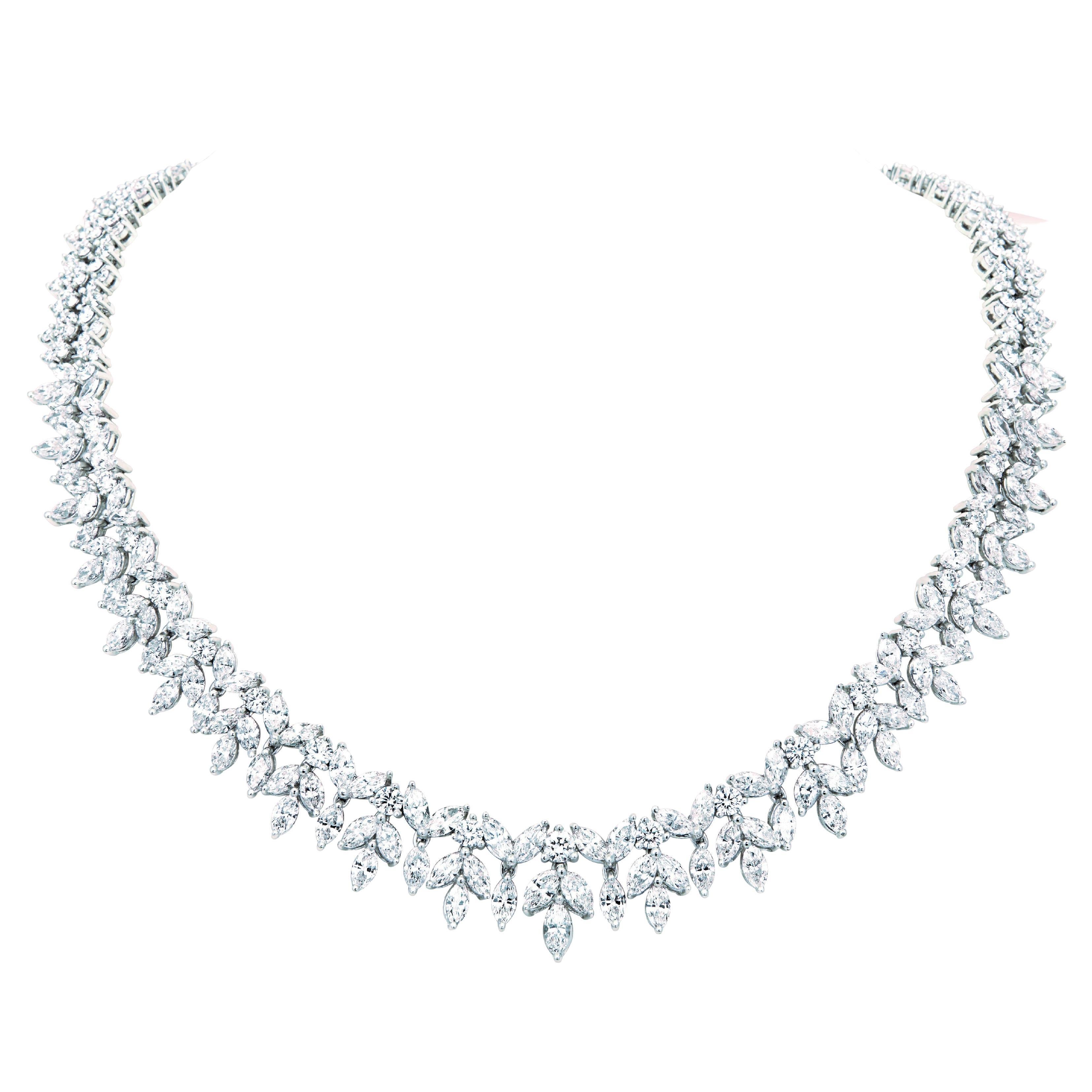 33ct Diamond Wreath Platinum Necklace