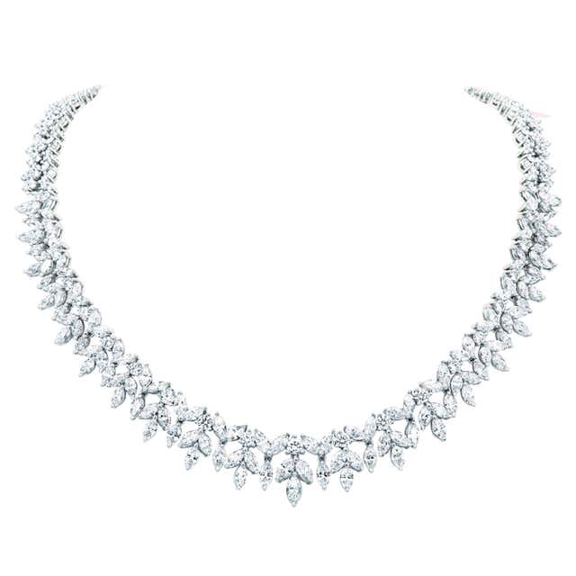 Classic Diamond Platinum Wreath Necklace For Sale at 1stDibs | diamond ...