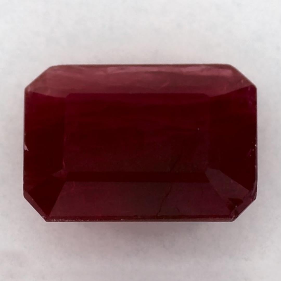 Women's 3.30 Ct Ruby Octagon Cut Loose Gemstone For Sale