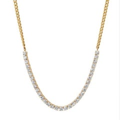 4.08ct 33-Diamond 14K Yellow Gold Cuban Link Necklace