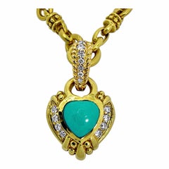 33 Inch Long Vintage Judith Ripka 18K Yellow Gold & Diamond Toggle Necklace