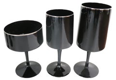 33 Pc. Set of  Lenox Venture Stemware in Black with Platinum Trim Ca 1970's
