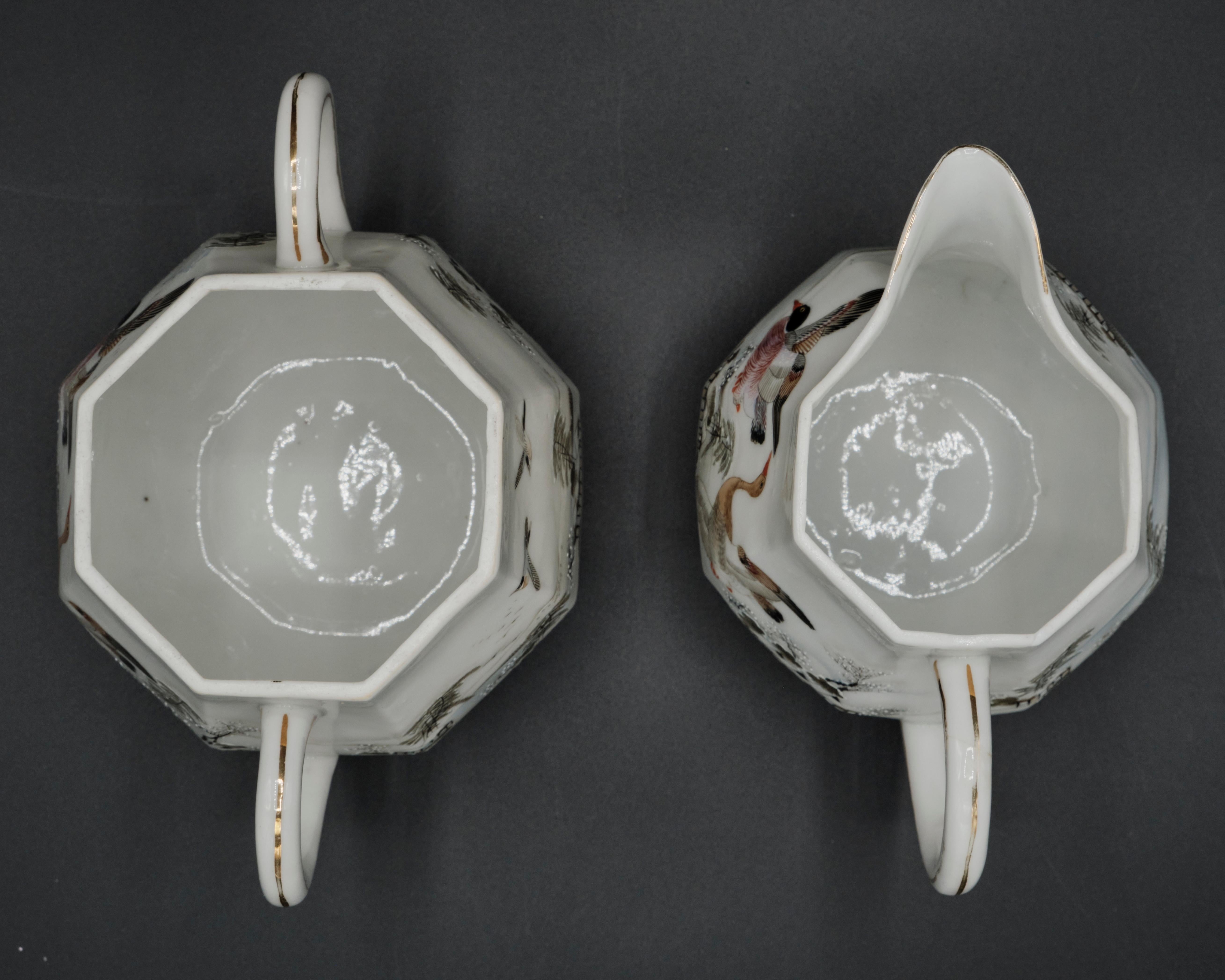 33 Piece Japanese Hand Painted Porcelain Tea Set Signed For Sale 11