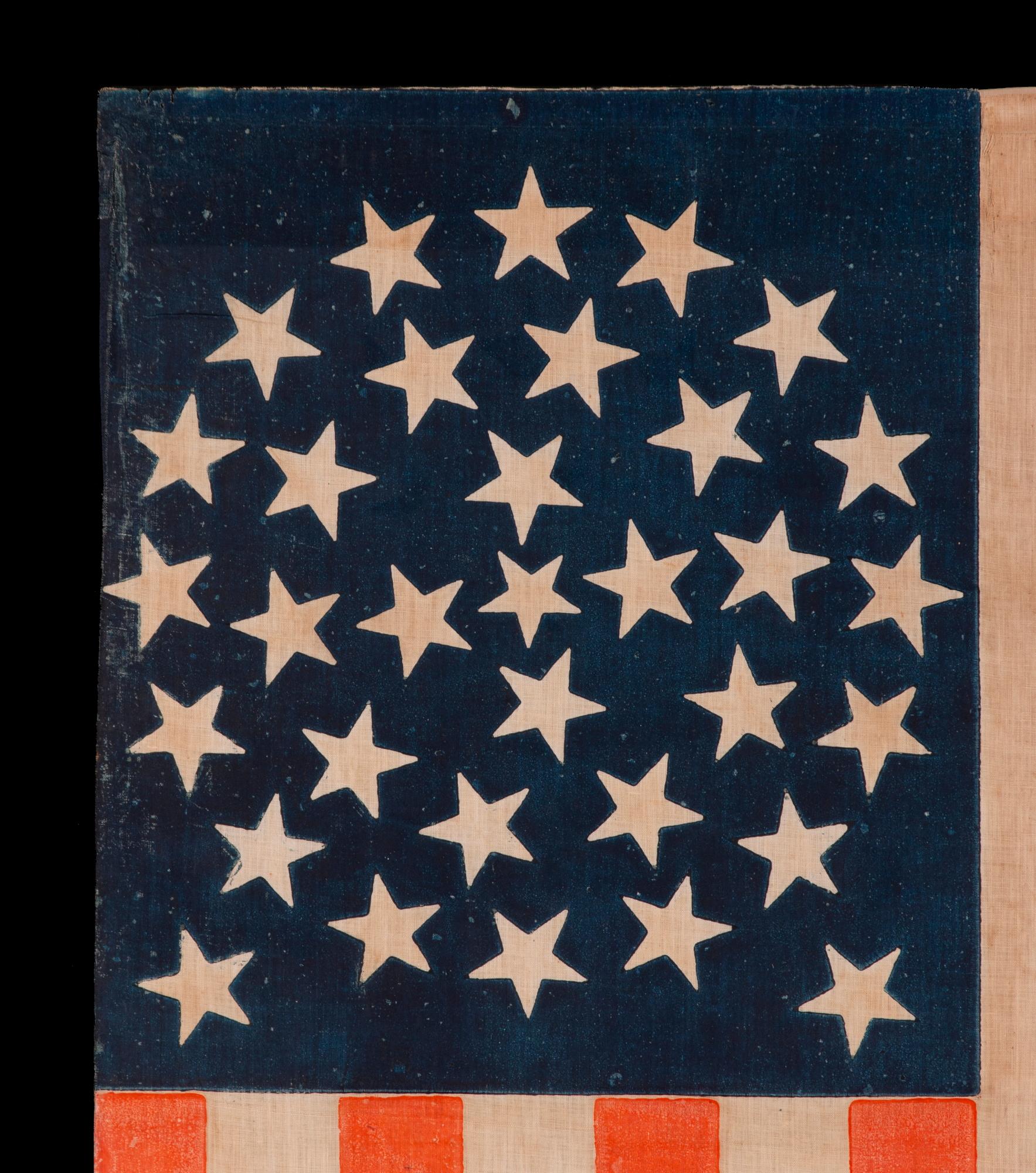 Américain Drapeau de parade américain 33 étoiles, Oregon Statehood, ca 1859-1861 en vente