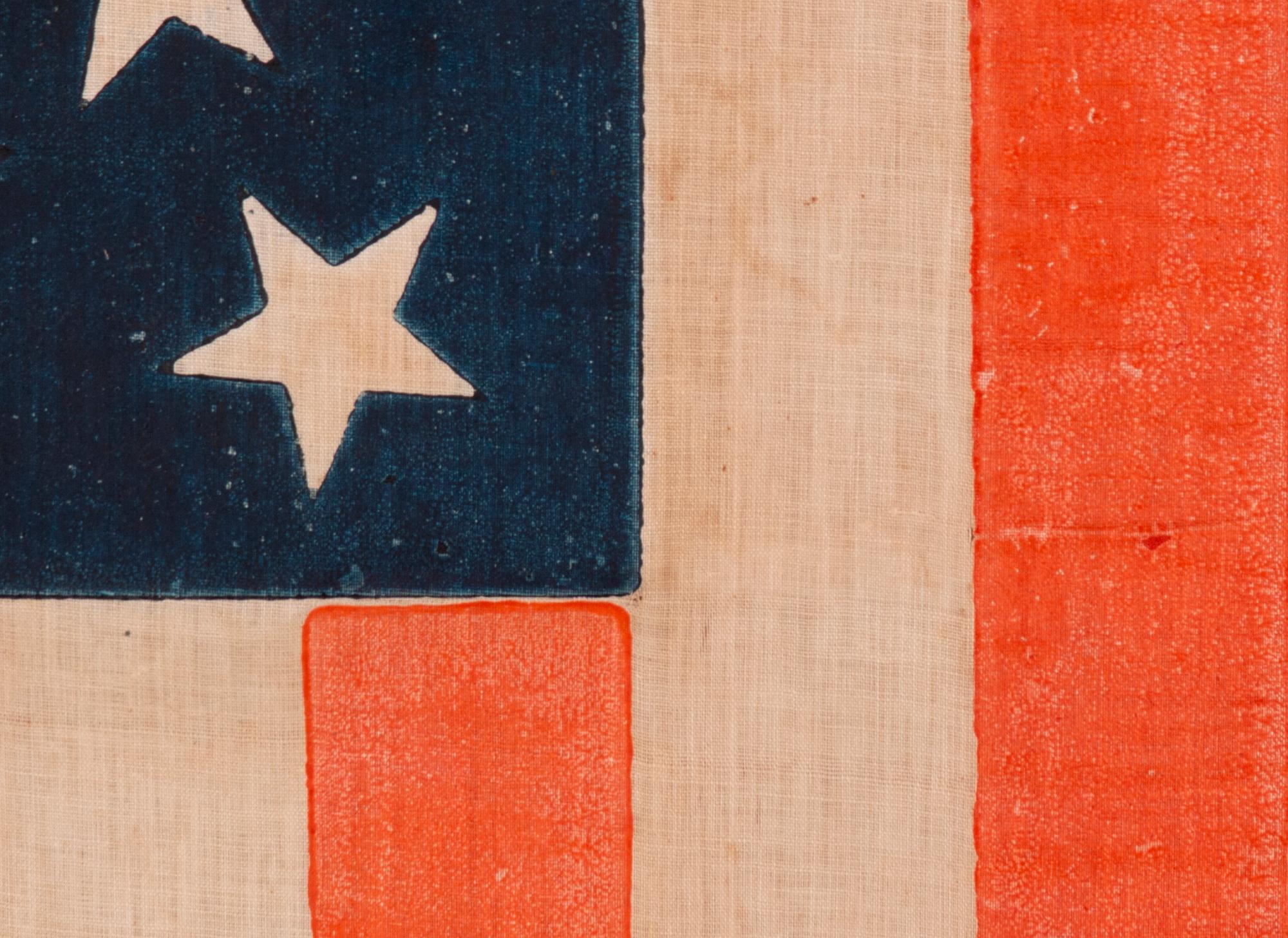 Drapeau de parade américain 33 étoiles, Oregon Statehood, ca 1859-1861 Bon état - En vente à York County, PA