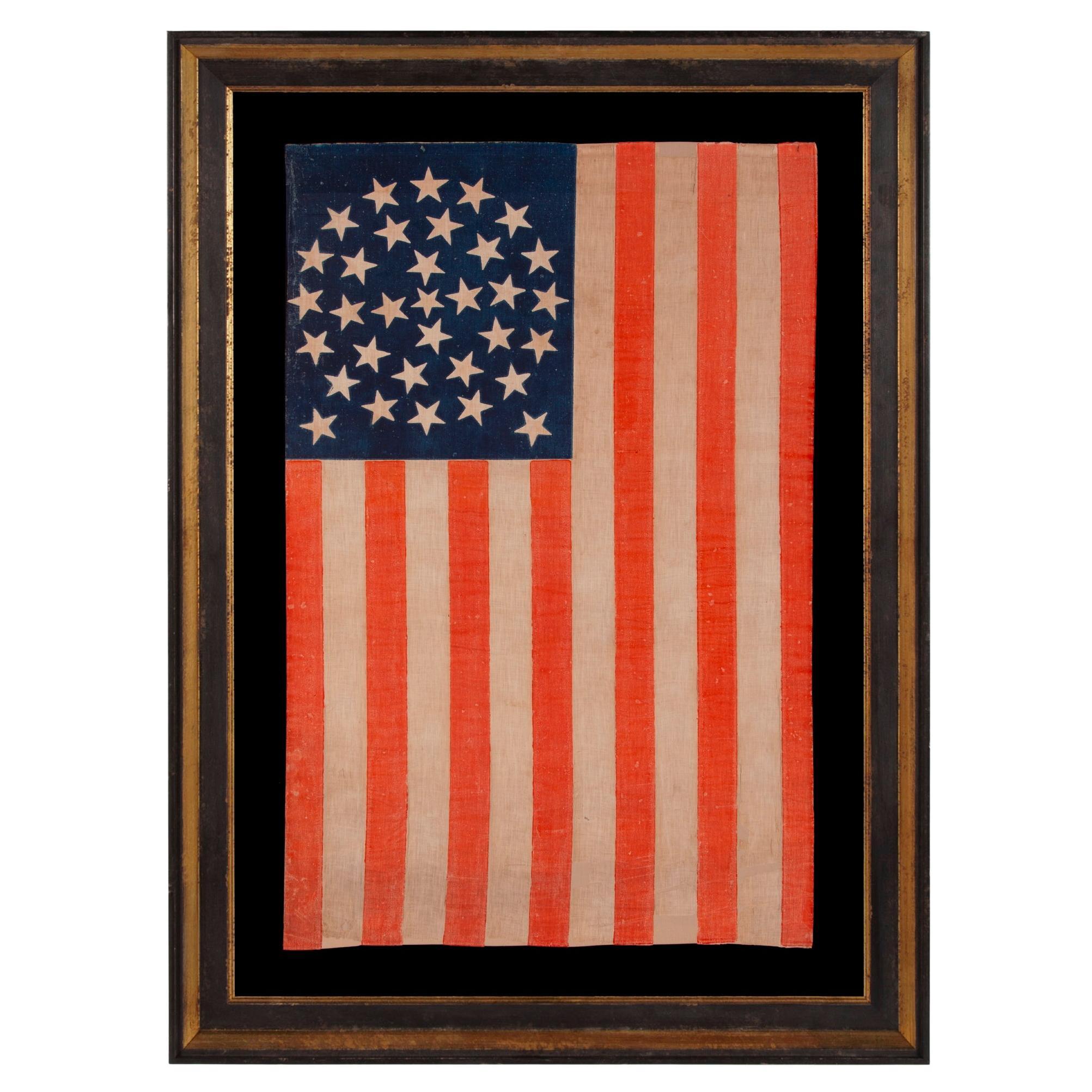 Drapeau de parade américain 33 étoiles, Oregon Statehood, ca 1859-1861