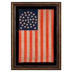33 Star Antique American Parade Flag, Oregon Statehood, ca 1859-1861