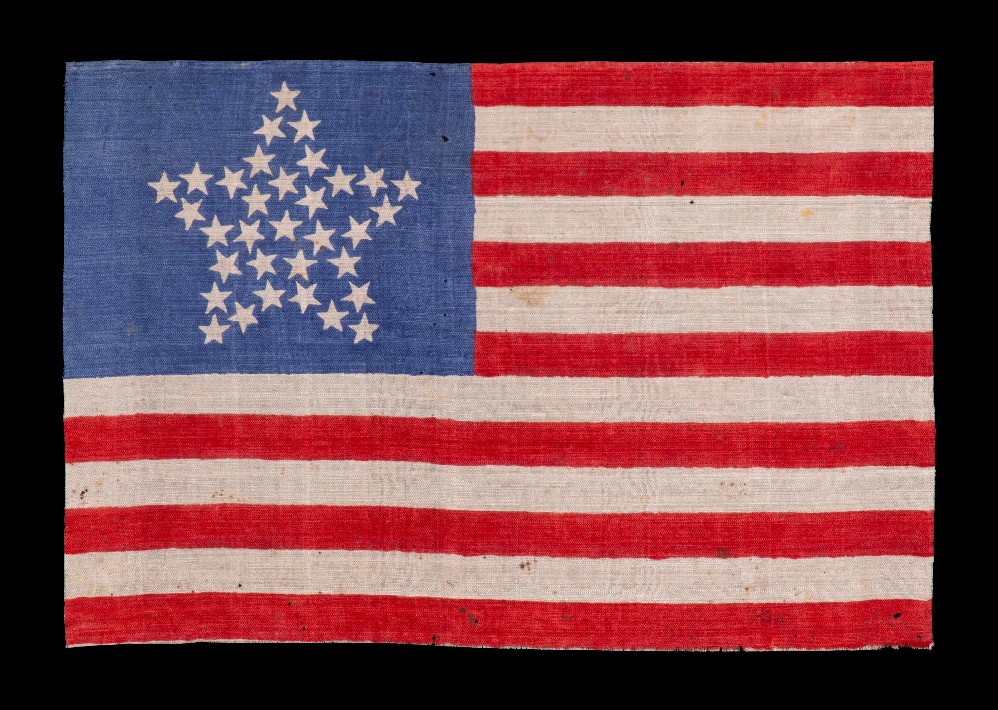 Drapeau à 33 étoiles à motif « Grande Étoile », État de l'Oregon, vers 1859-1861 Bon état - En vente à York County, PA