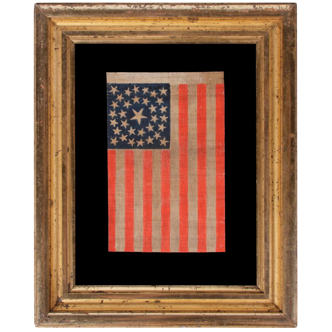 33 Stars in a Medallion Configuration, Antique American Parade Flag