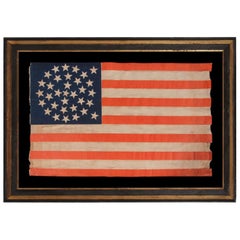 33 Star Antique American Flag, Double-Wreath Pattern, Oregon Statehood, 1859-61