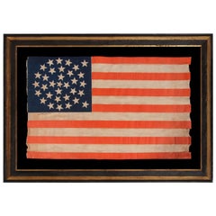 33 Star Antique American Flag, Medallion Configuration, Oregon Statehood 1859-61