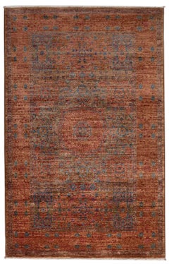 3'3" x 4'10" Hand-Knotted Afghan Mamluk Wool Rug – Traditional Geometric Design