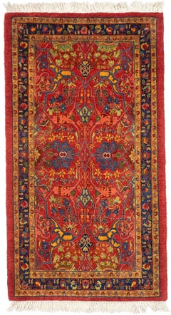 3'3" x 5'10" klassischer handgeknüpfter Bijar-Wollteppich – handgefertigtes türkisches Blumenmuster