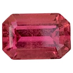 3,30 Quilates Adorable Turmalina Rubelita Facetada Forma Esmeralda Gema Para Anillo