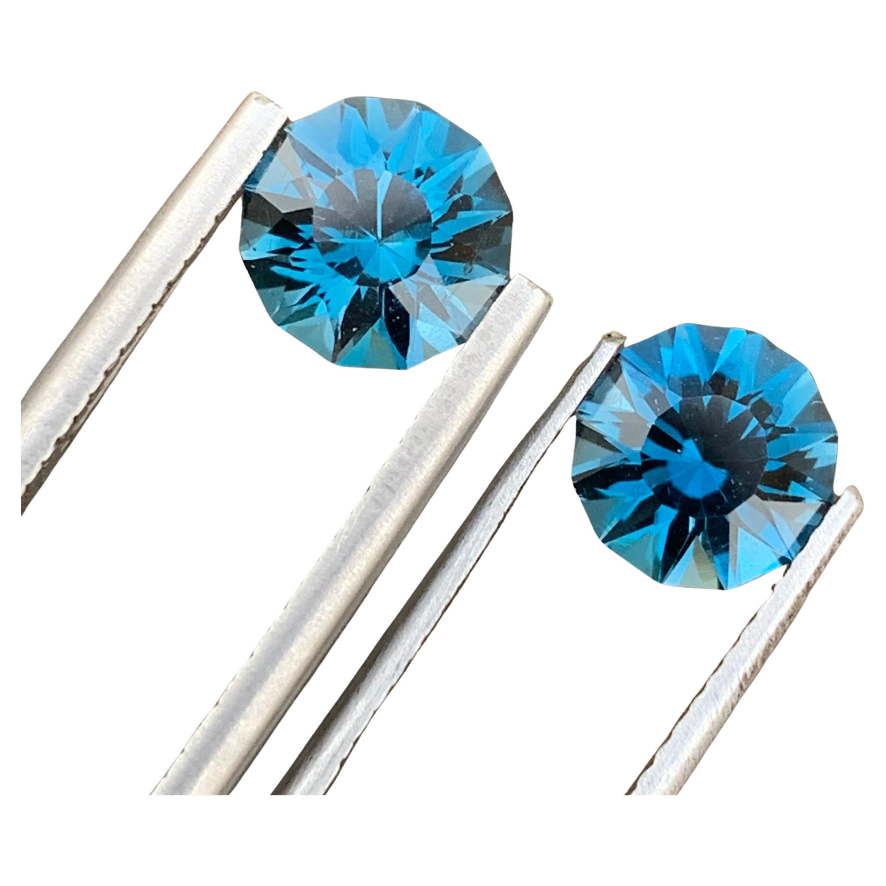 3.30 Carat Adorable Loose Deep Blue London Blue Topaz Pair From Brazil Mine