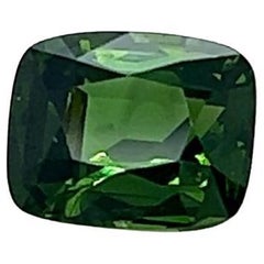 3.30 Carat Cushion cut Green Sapphire