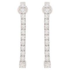 Orecchini a pendente con diamante da 3,30 carati in oro bianco massiccio 14k Gioielli fatti a mano