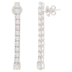3,30 Karat Diamant-Bar-Ohrringe aus massivem 14k Weißgold, handgefertigt, neu