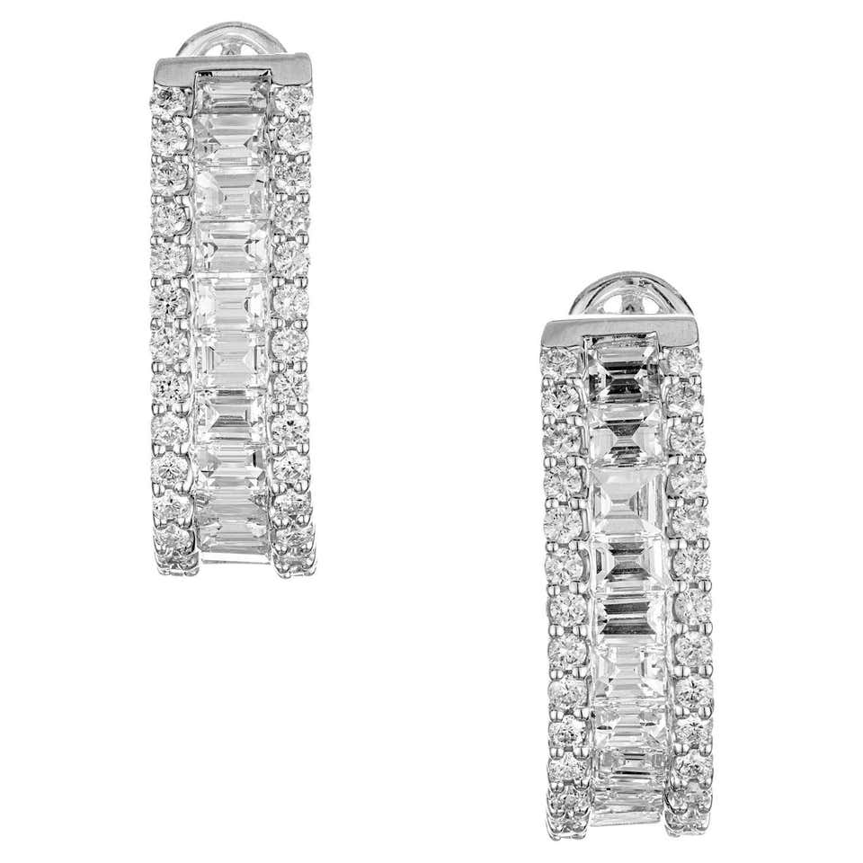 .77 Carat Diamond Hoop Earrings For Sale at 1stDibs