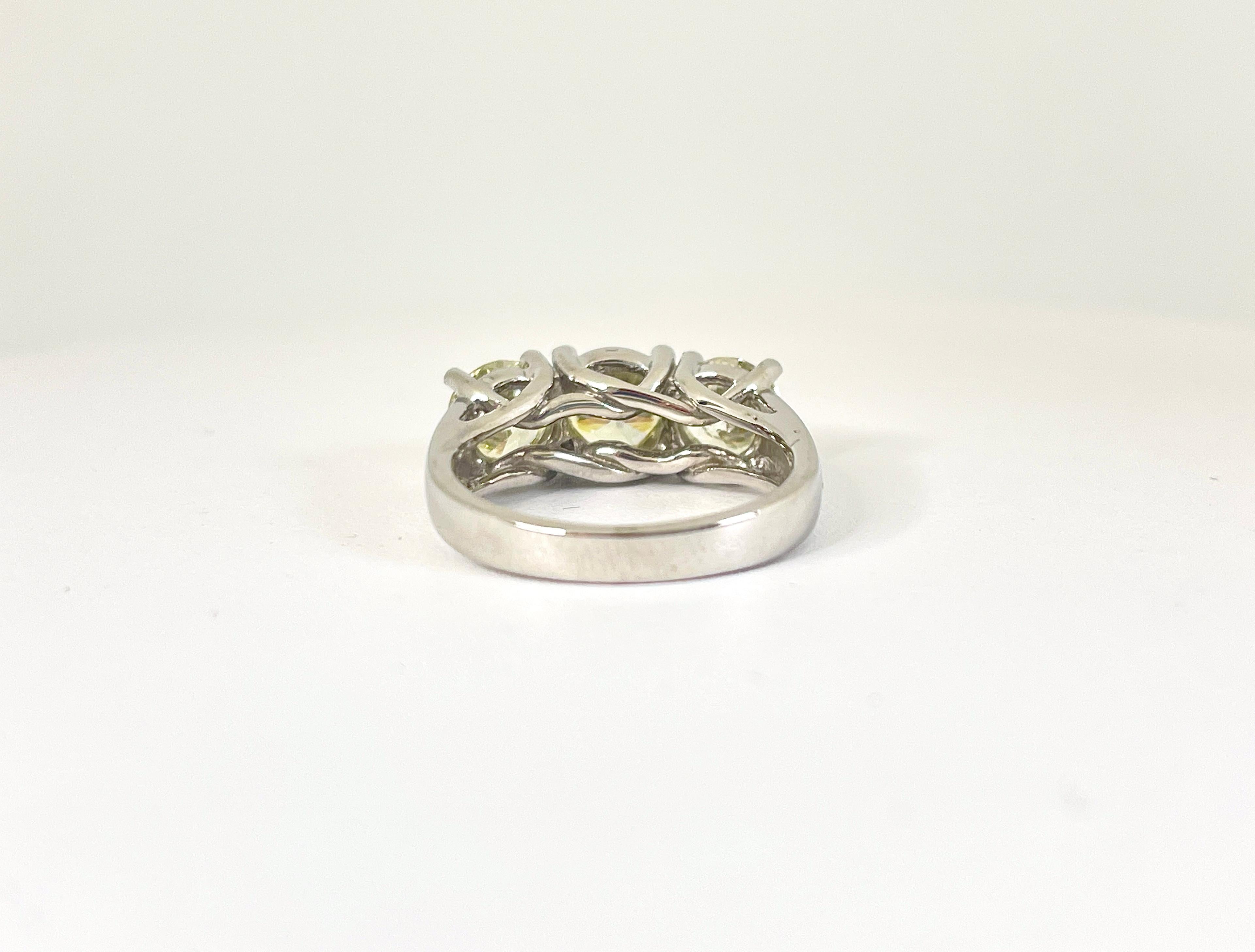3.30 Carat Natural Diamond White Gold Mini Band Ring 14K  For Sale 2