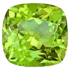 3.30 Carat Natural Loose Apple Green Peridot Cushion Shape Pakistani Gemstone