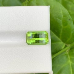 3.30 Carat Natural Loose Apple Green Peridot Pixel Bar Cut Pakistani Gemstone