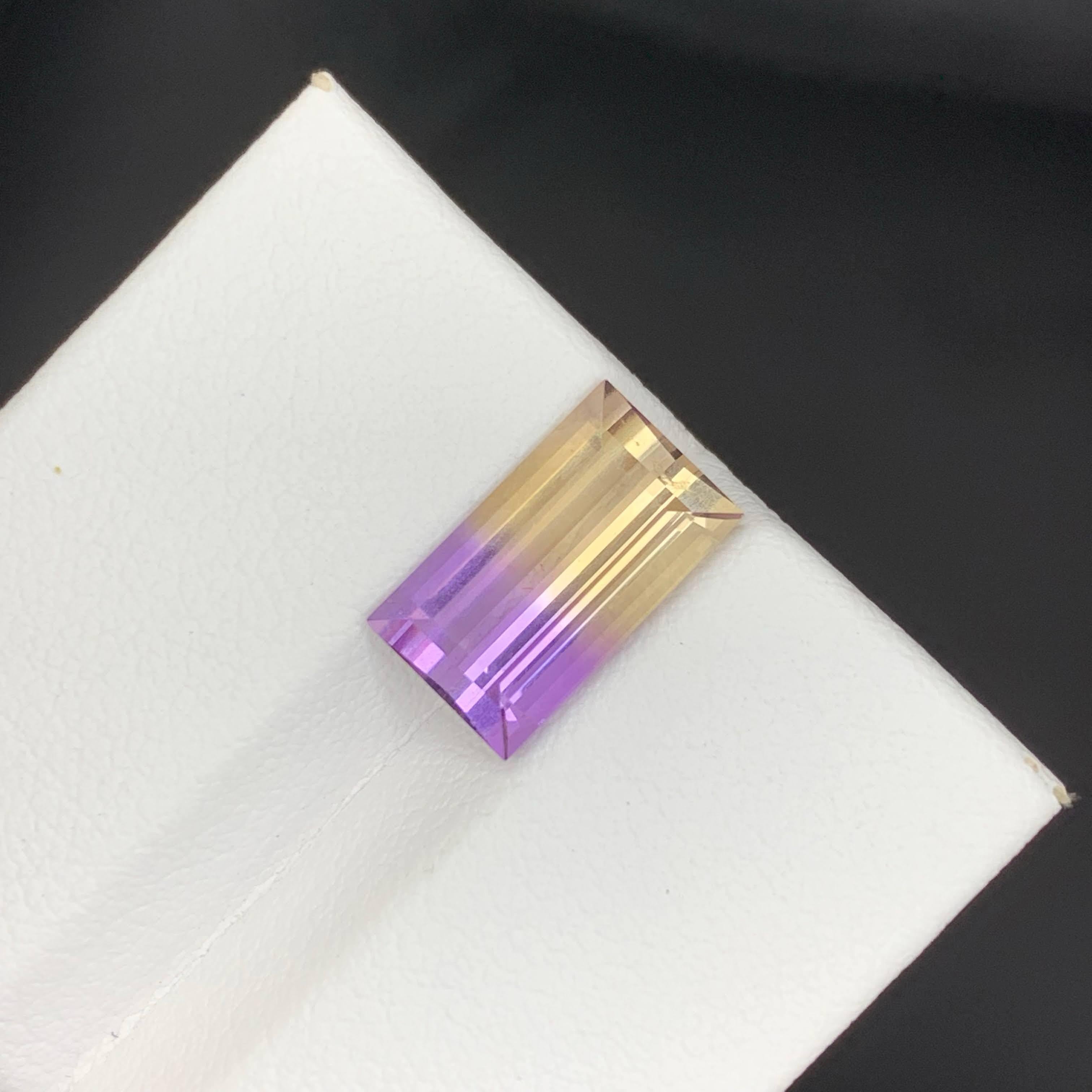 3,30 quilates de ametrina natural suelta bicolor talla baguette gema boliviana en venta 4