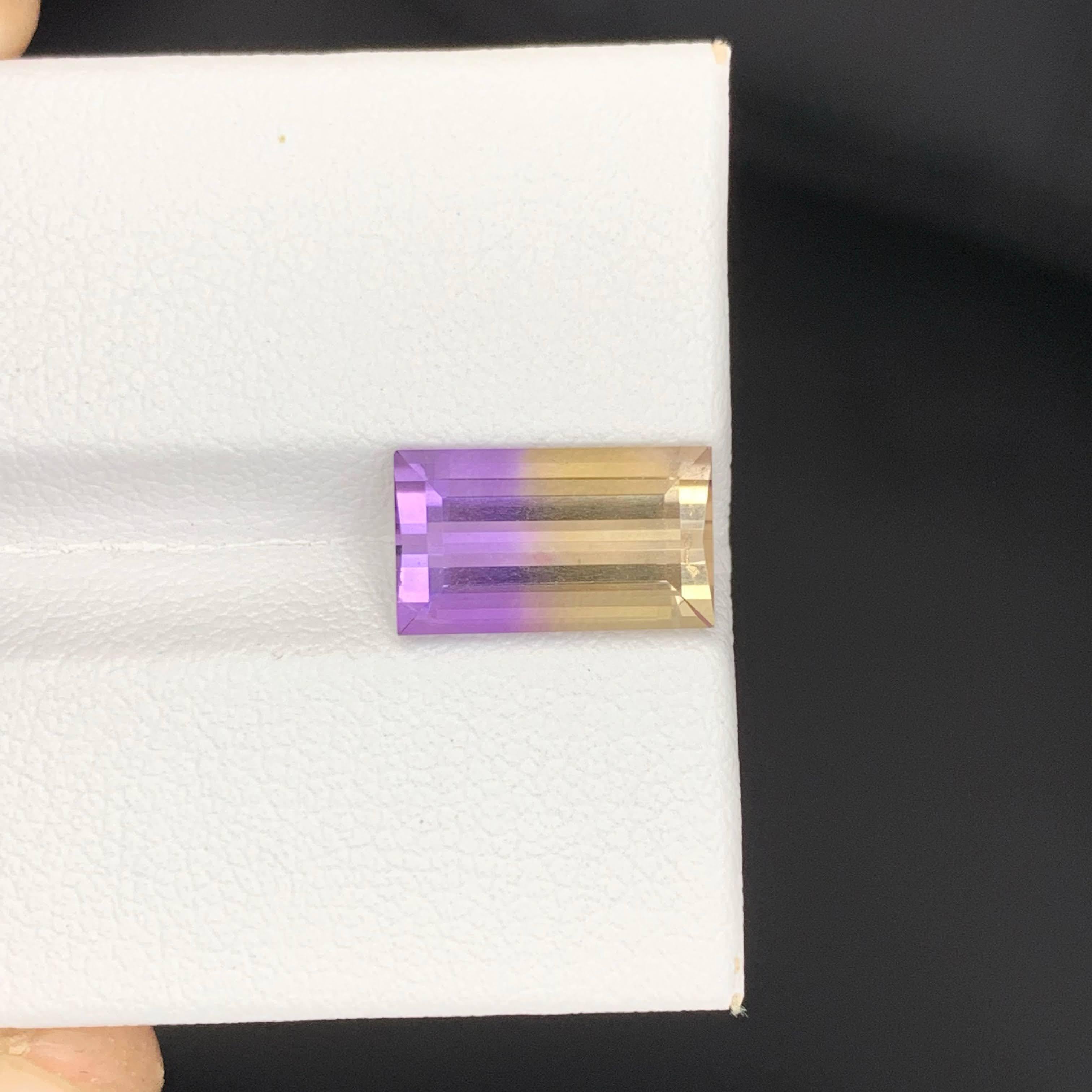 3,30 quilates de ametrina natural suelta bicolor talla baguette gema boliviana en venta 5