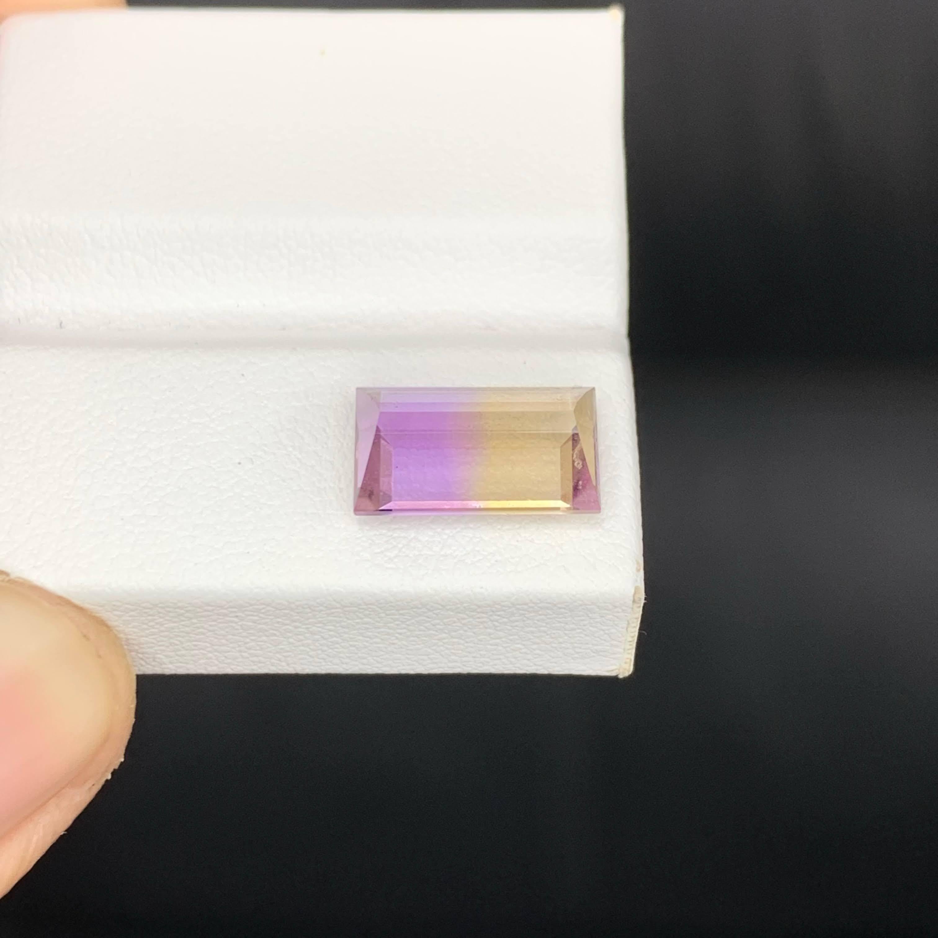 3,30 quilates de ametrina natural suelta bicolor talla baguette gema boliviana Moderno en venta