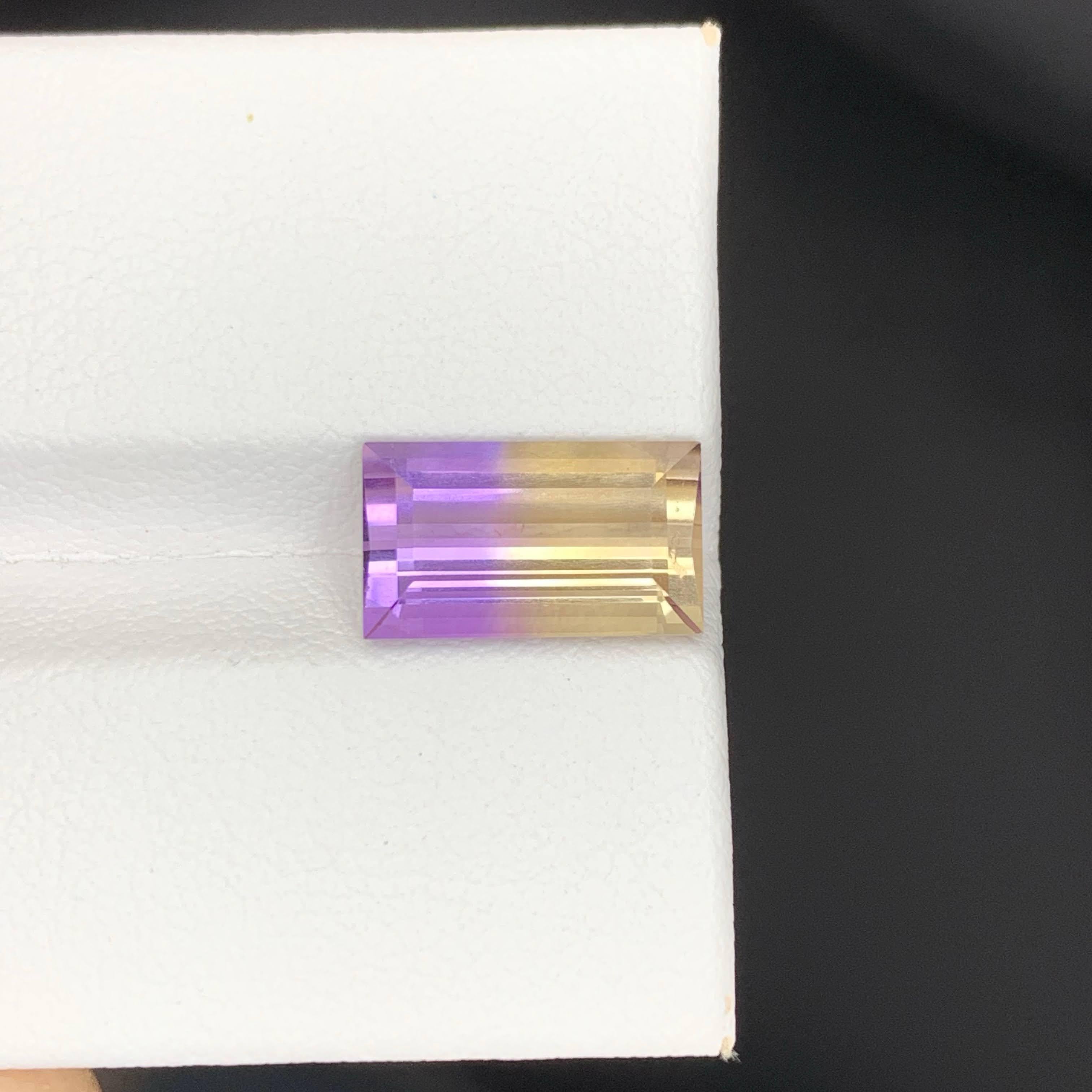 3,30 quilates de ametrina natural suelta bicolor talla baguette gema boliviana Corte baguette en venta