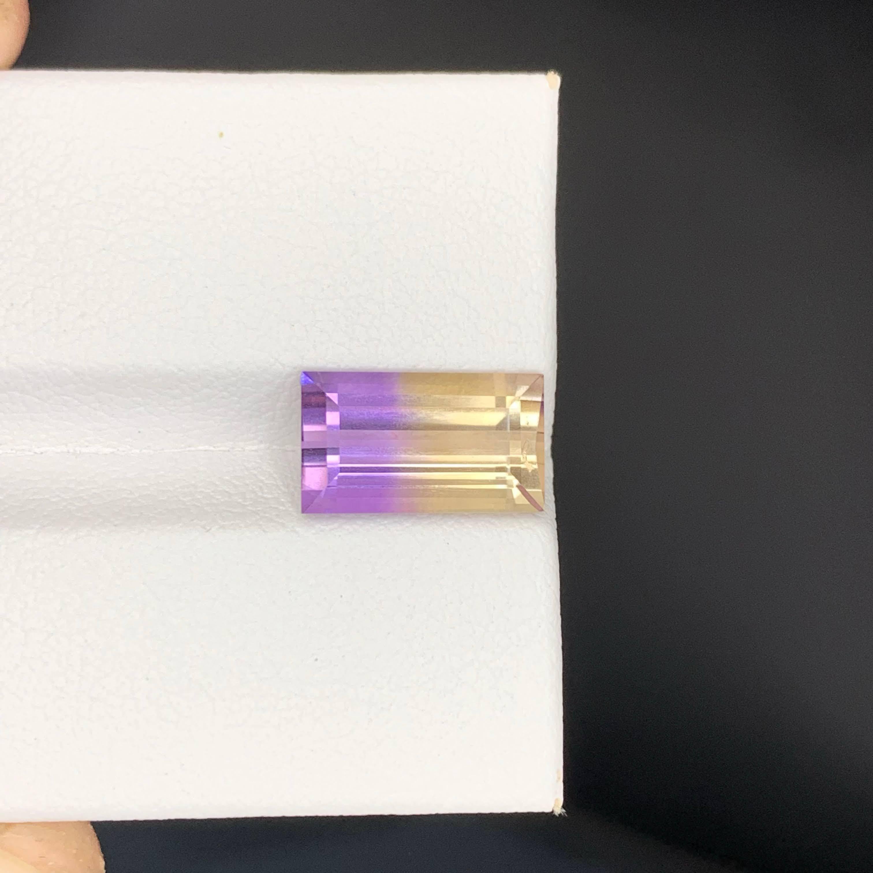 Femenino o masculino 3,30 quilates de ametrina natural suelta bicolor talla baguette gema boliviana en venta