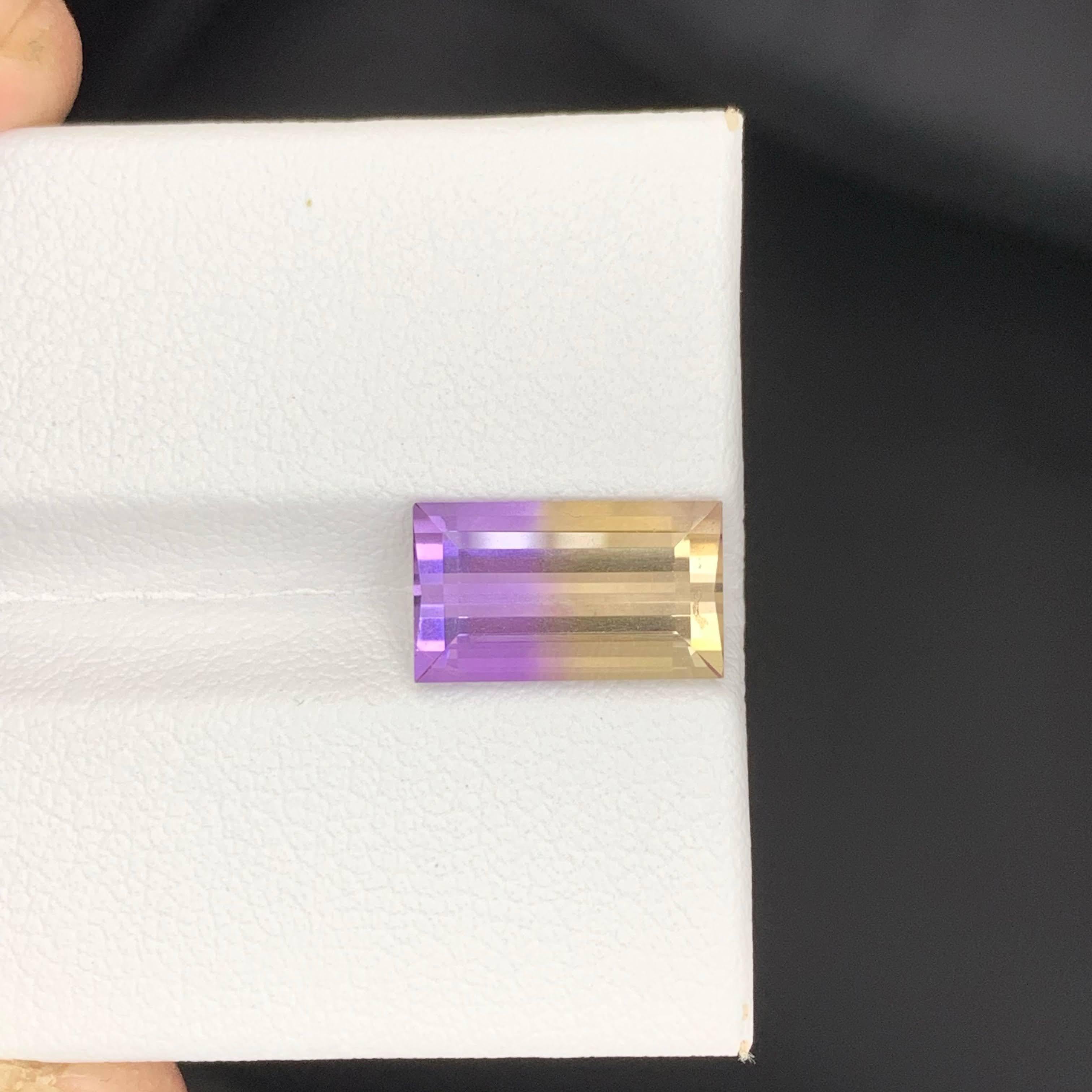 3,30 quilates de ametrina natural suelta bicolor talla baguette gema boliviana en venta 1