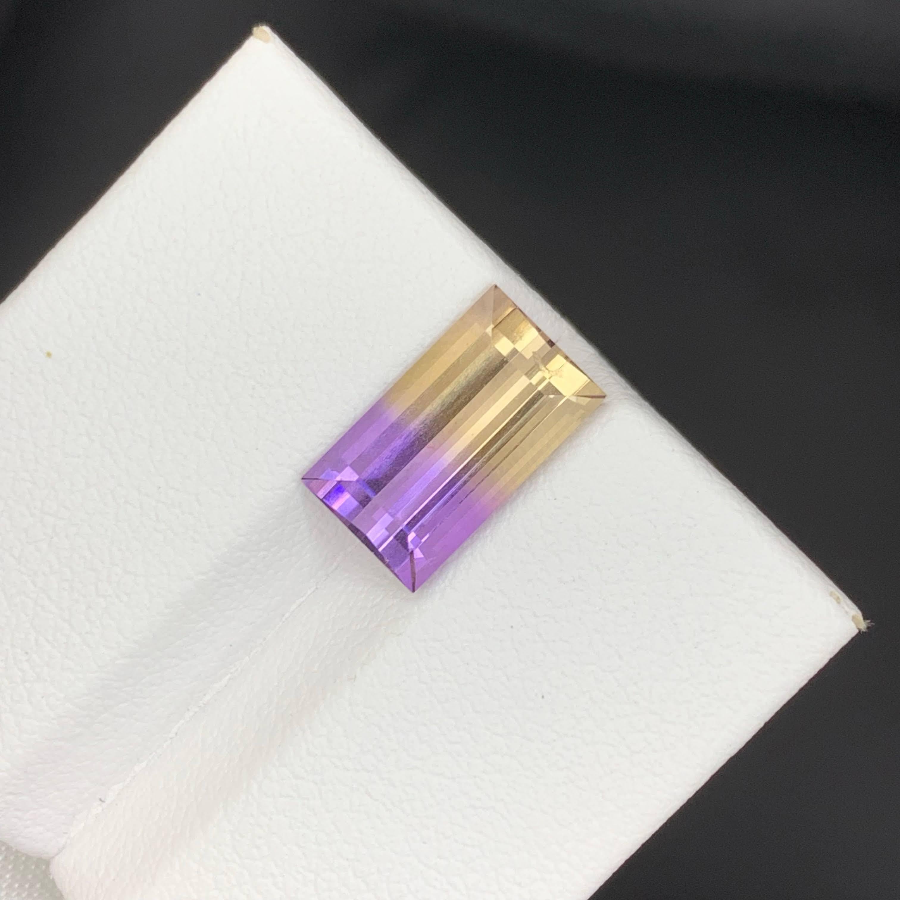 3,30 quilates de ametrina natural suelta bicolor talla baguette gema boliviana en venta 2