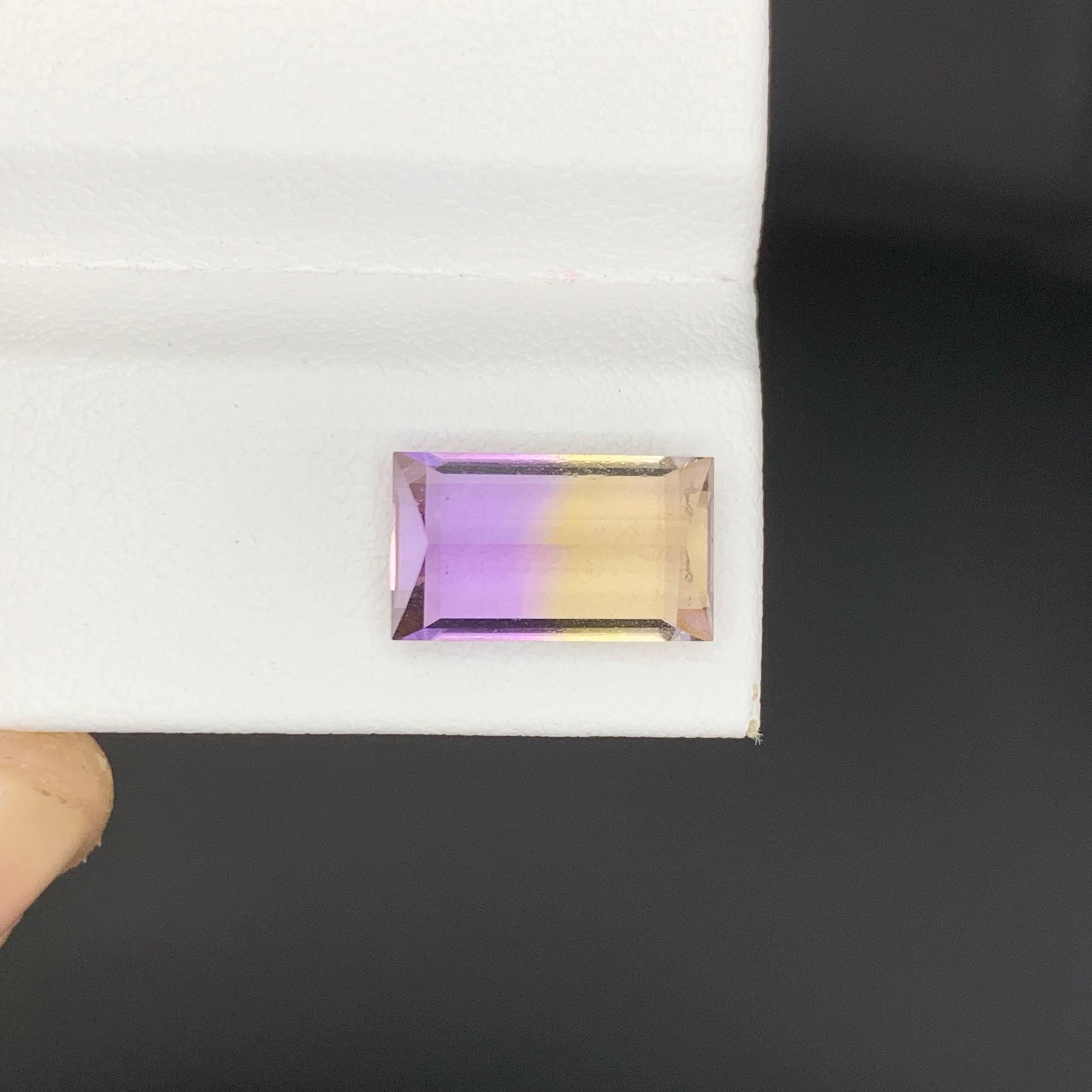 3,30 quilates de ametrina natural suelta bicolor talla baguette gema boliviana en venta 3