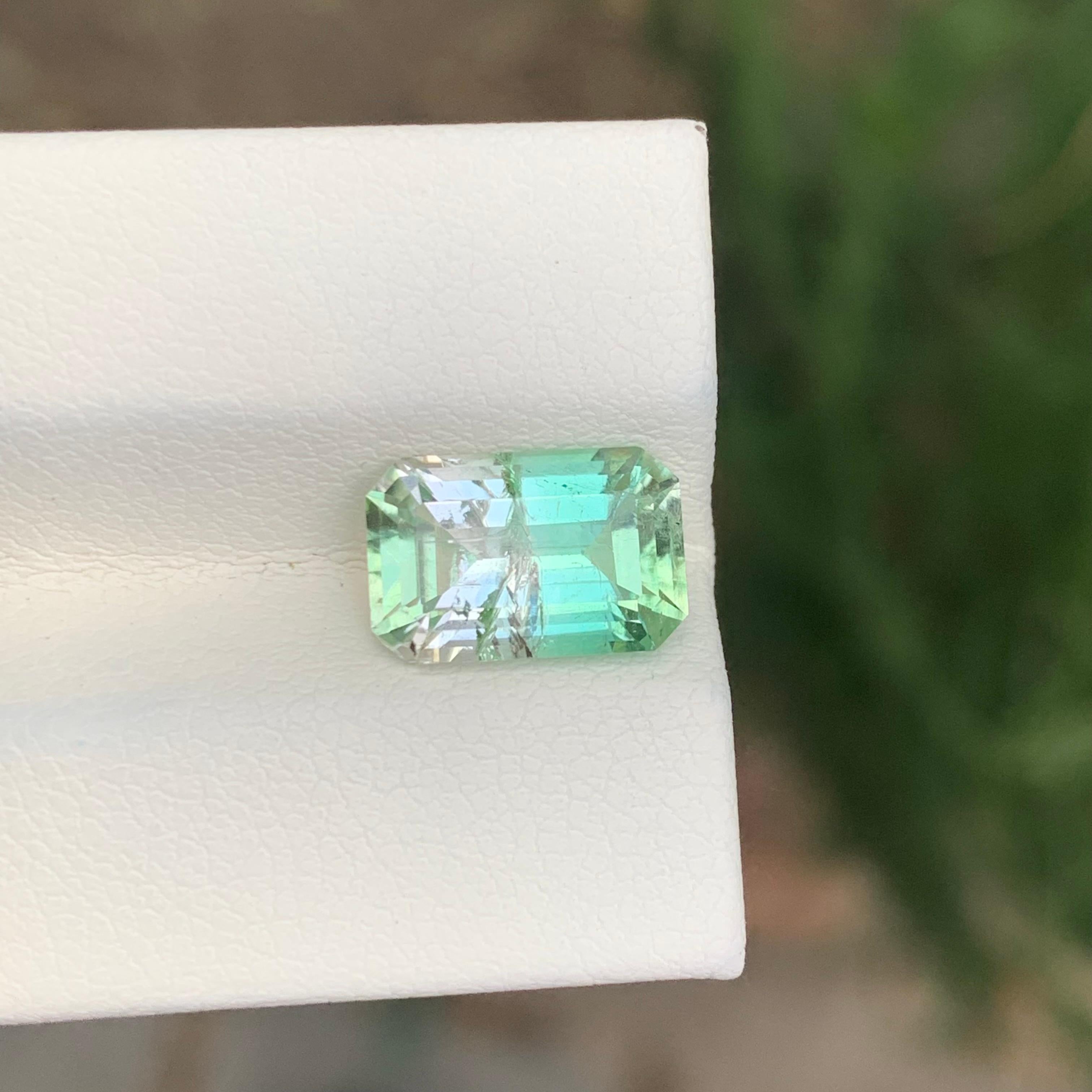 3.30 Karat natürlicher loser zweifarbiger Turmalin in Smaragdform Edelstein im Angebot 5
