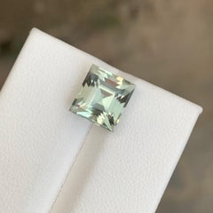 3.30 Carat Natural Loose Green Amethyst / Prasiolite Princess Cut Gemstone