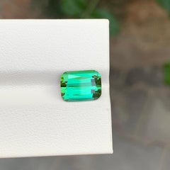 3.30 Carat Natural Loose Green Tourmaline Emerald Shape Gemstone