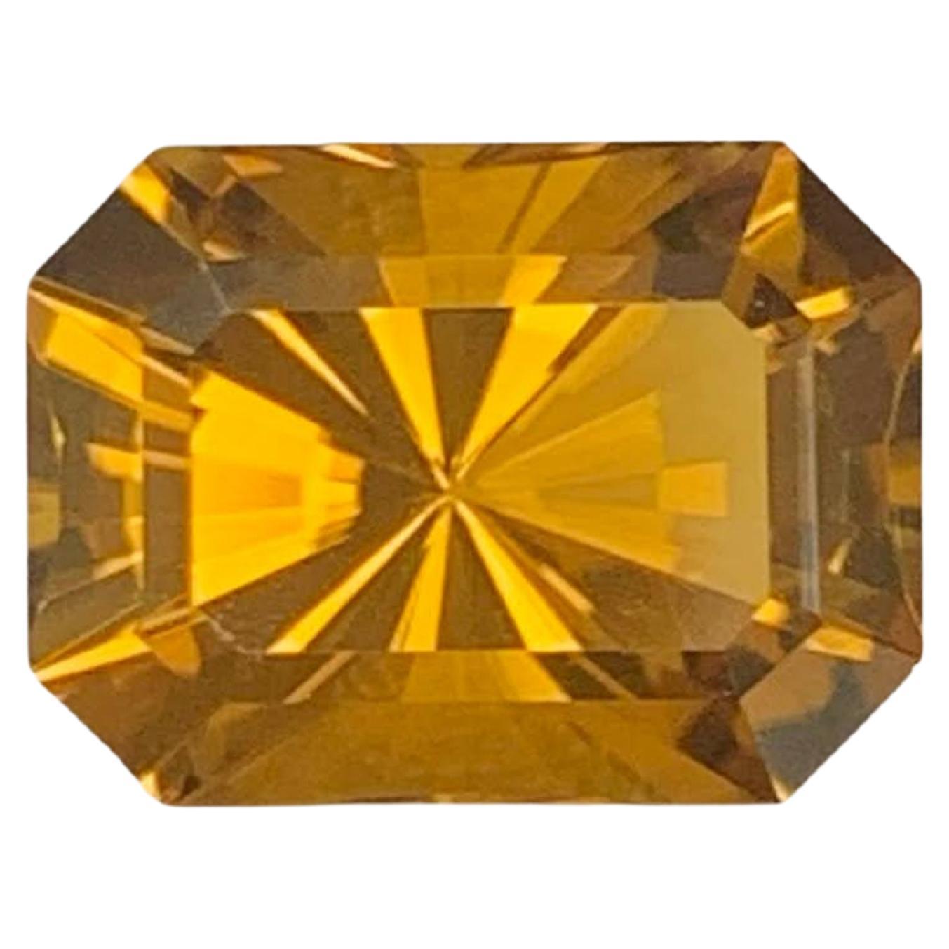 3.30 Carat Natural Loose Honey Color Citrine Cushion Cut Brazilian Gemstone For Sale