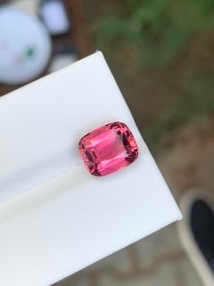 3.30 Carat Natural Loose Hot Pink Tourmaline Cushion Cut Gem From Afghanistan