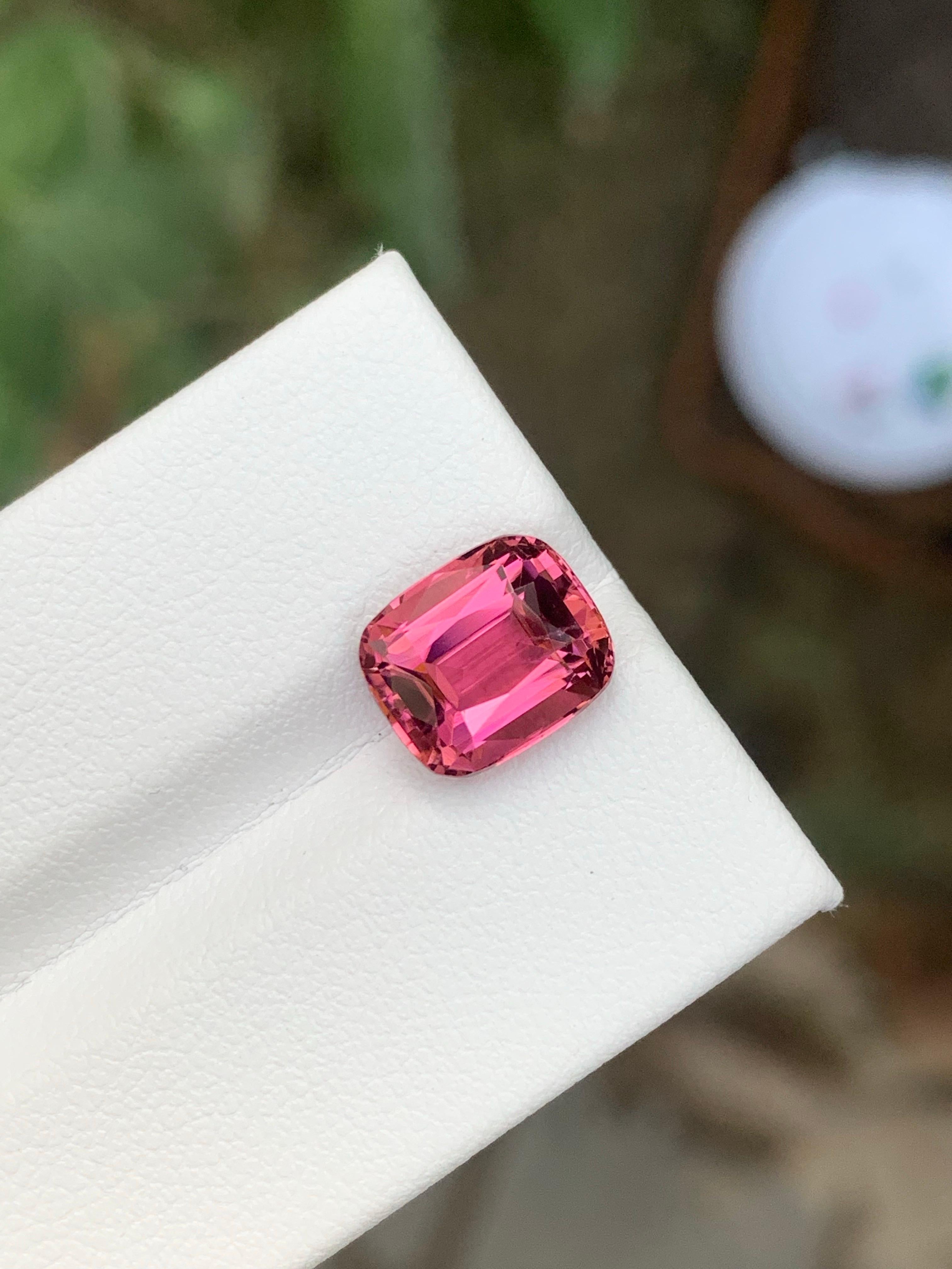3,30 Karat Natürliche Lose Hot Pink Turmalin Cushion Cut Edelstein aus Afghanistan im Angebot 1