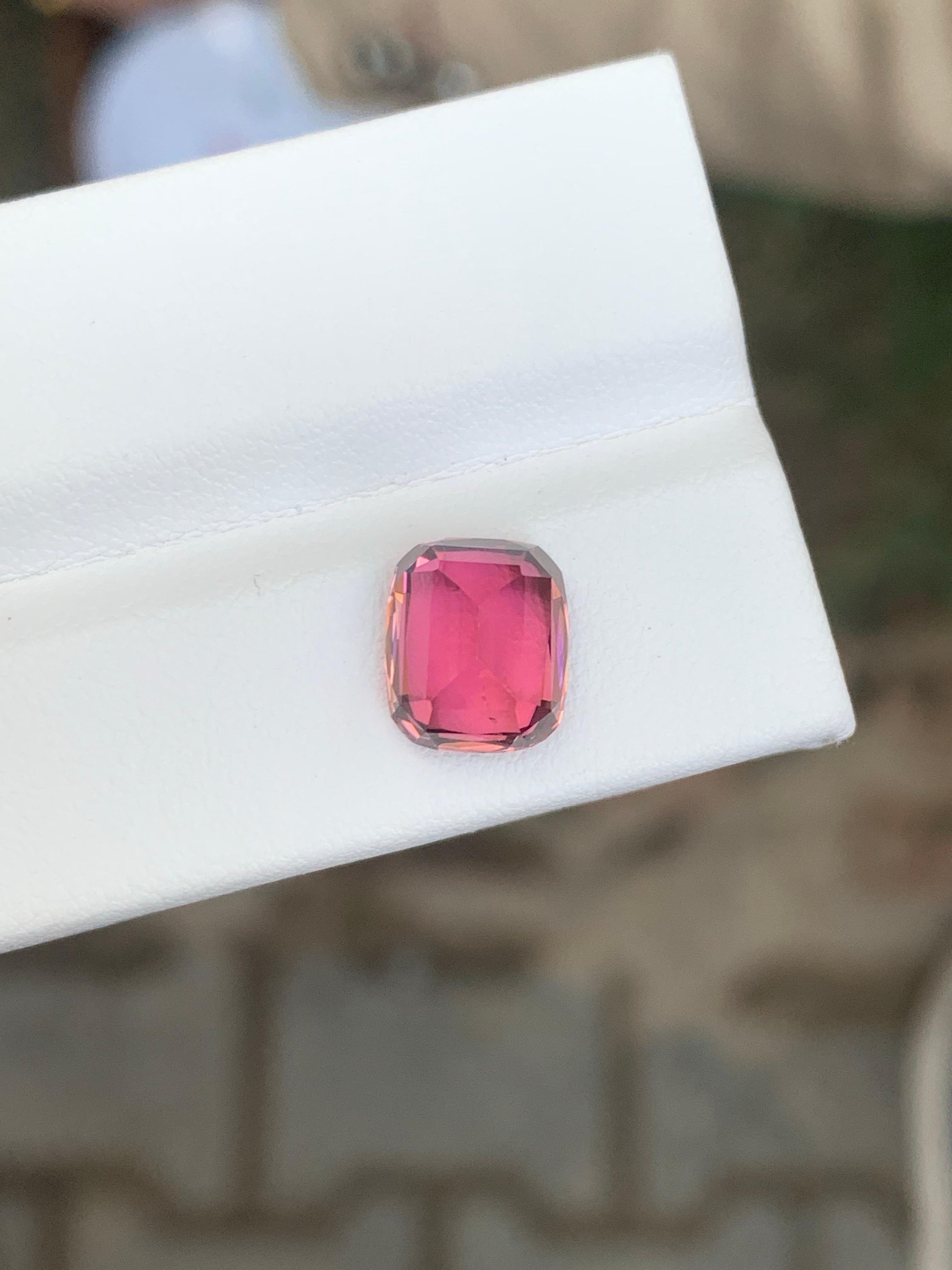 3,30 Karat Natürliche Lose Hot Pink Turmalin Cushion Cut Edelstein aus Afghanistan im Angebot 2