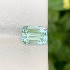 3.30 Carat Natural Loose Light Blue Aquamarine Stone Emerald Cut From Pakistan